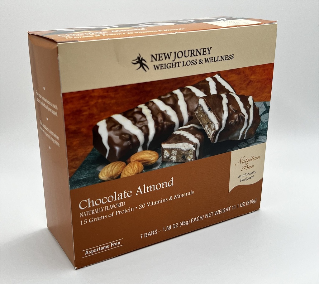 Čokoládový mandľový bar - New Journey Weight Loss & Wellness - High Protein Nutrition Bar (7 barov/box)