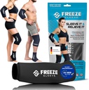 FreezeSleeve Ice & Heat Therapy Compression Sleeve- Reusable, Flexible Gel Hot/Cold Pack, 360 Pokrytie pre kolená, lakte, Ankle, Wrist- Black, X-Small