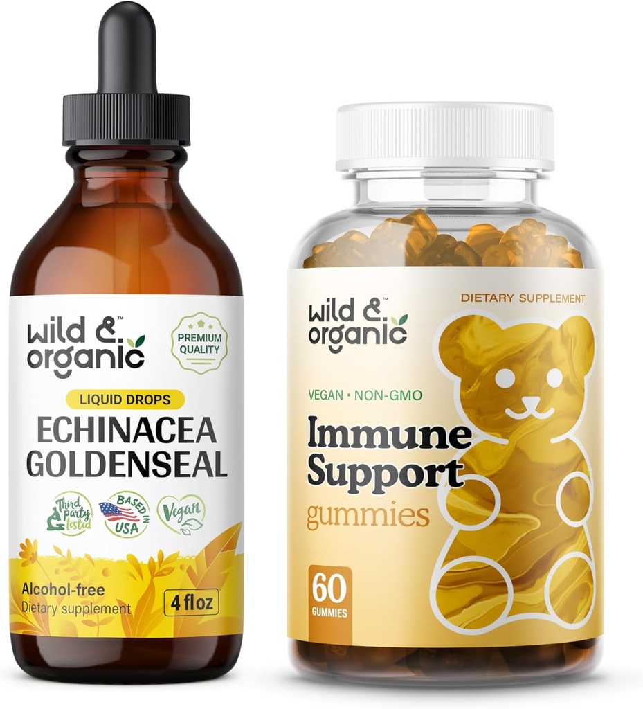 Wild & Organic Echinacea Goldenseal Tinture 4 fl oz & Immune Support Gummies
