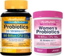 NewRhythm Gut & Feminine Health Bundle, Probiotiká 50 miliárd CFU a ženské probiotiká 70 miliárd CFU, Daily Gut Health & Feminine Care, 90 kapsúl celkom (Pack of 2)