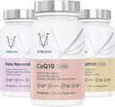Vitruvin Beauty + Comfort Pack COQ10 200mg + Trans- Resveratrol 500mg + Curcumin 500mg, Vegan, Non-GMO, Gluten-Free, Želatína-Free. Zdravá koža, sluch, kĺby a mozog