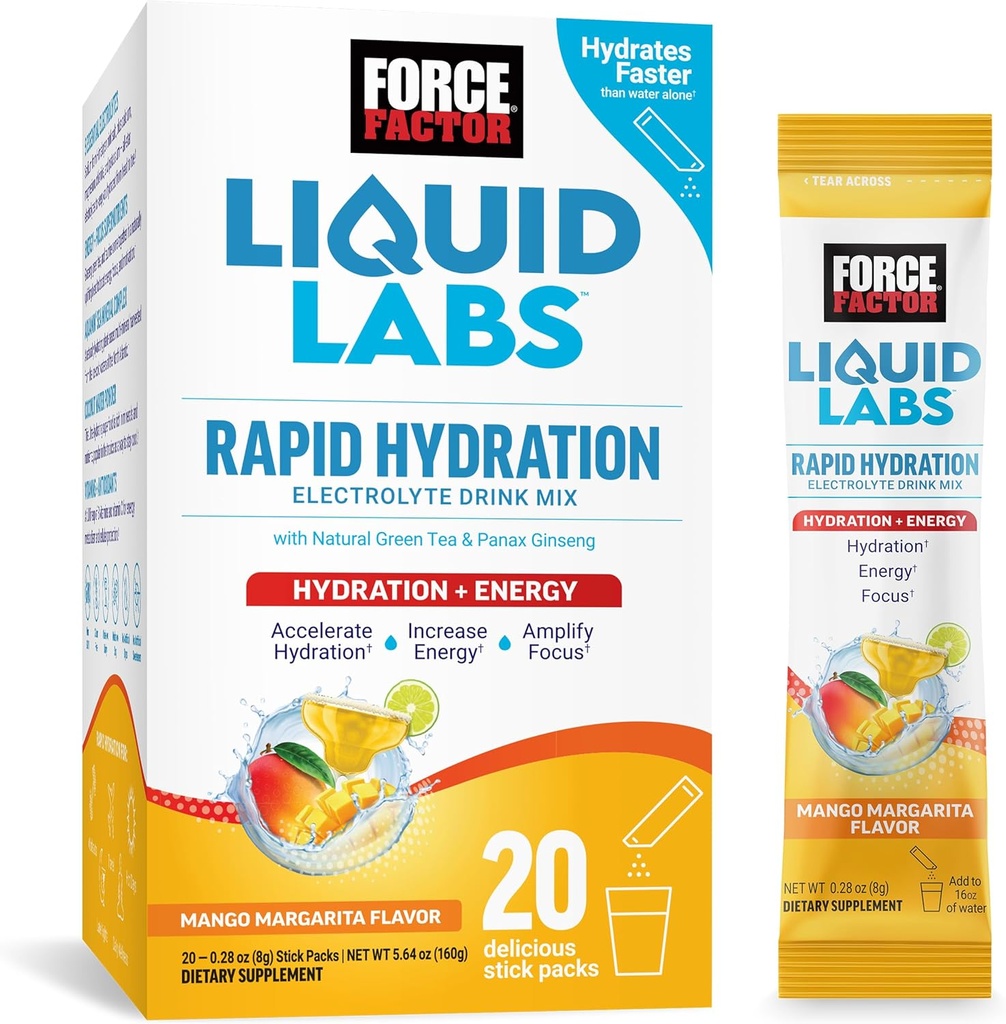 Force Factor Liquid Labs Electrolytes Powder Packets 