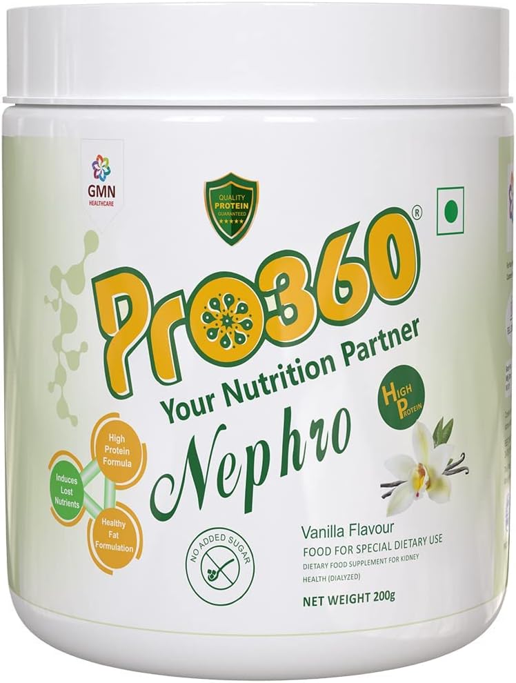Nepeta Nephro Protein Dialysis Care Nutritional Supplement Powder L-Carnitine for Renal Health – No Added Sugar, Vanilla Flavour 200g