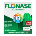 Flonase Alergický Relief Nosálny sprej, 24 hodín Non Drowsy Alergy Medicine, Meraný nosový sprej - 144 Sprays (Pack of 2) - Pád a Sezónne Alergické Relief