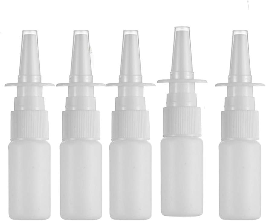 20ML biela prázdna plastová nosová sprej fľaše čerpadlo postrekovač mist nosa sprej znovu naplniteľný fľaša pre umývanie vody saline balenia 5