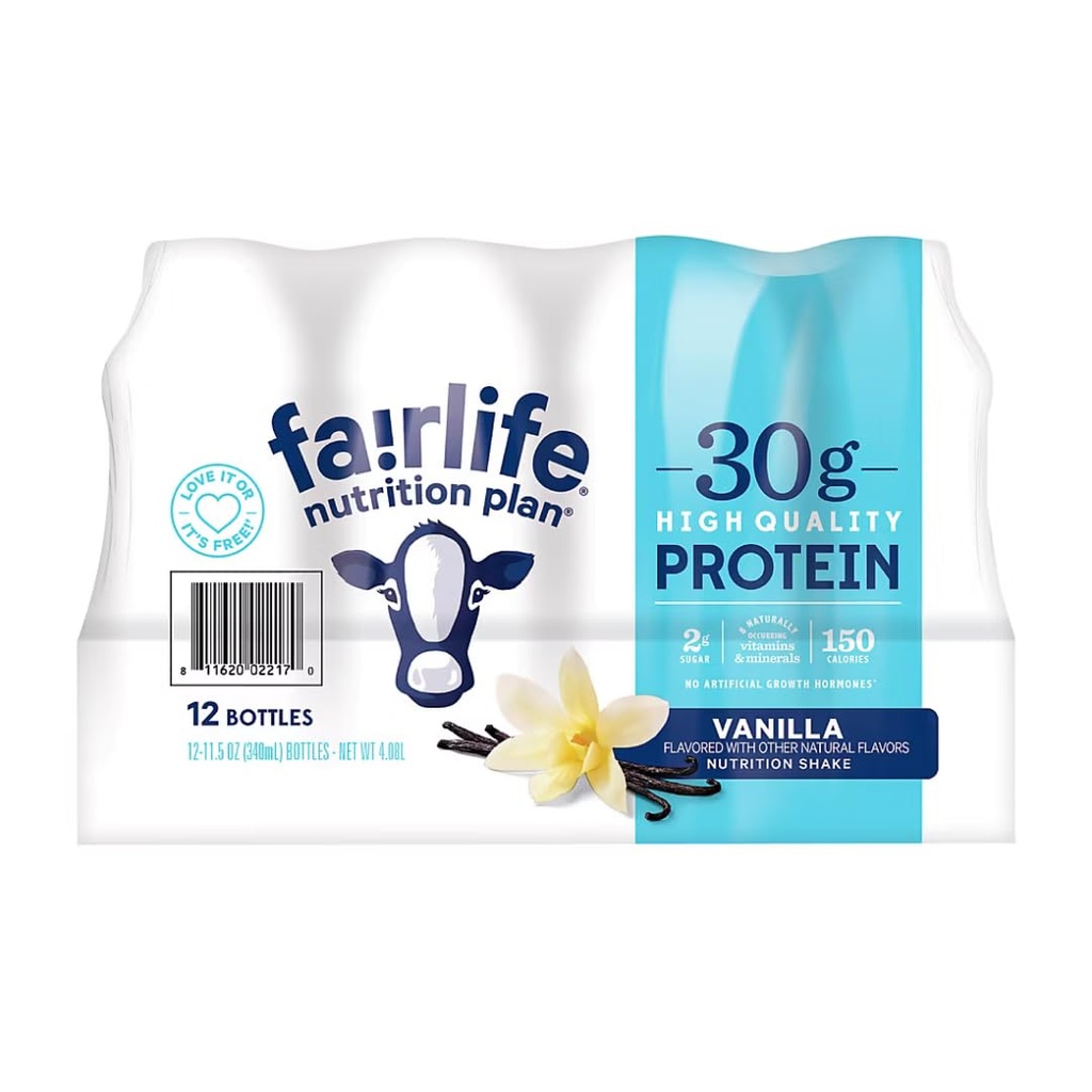 Fair Life Nutrition Plan High Protein Liquid Shake, Vanilla, 11, 5 Fl Oz, balenie 12 kusov