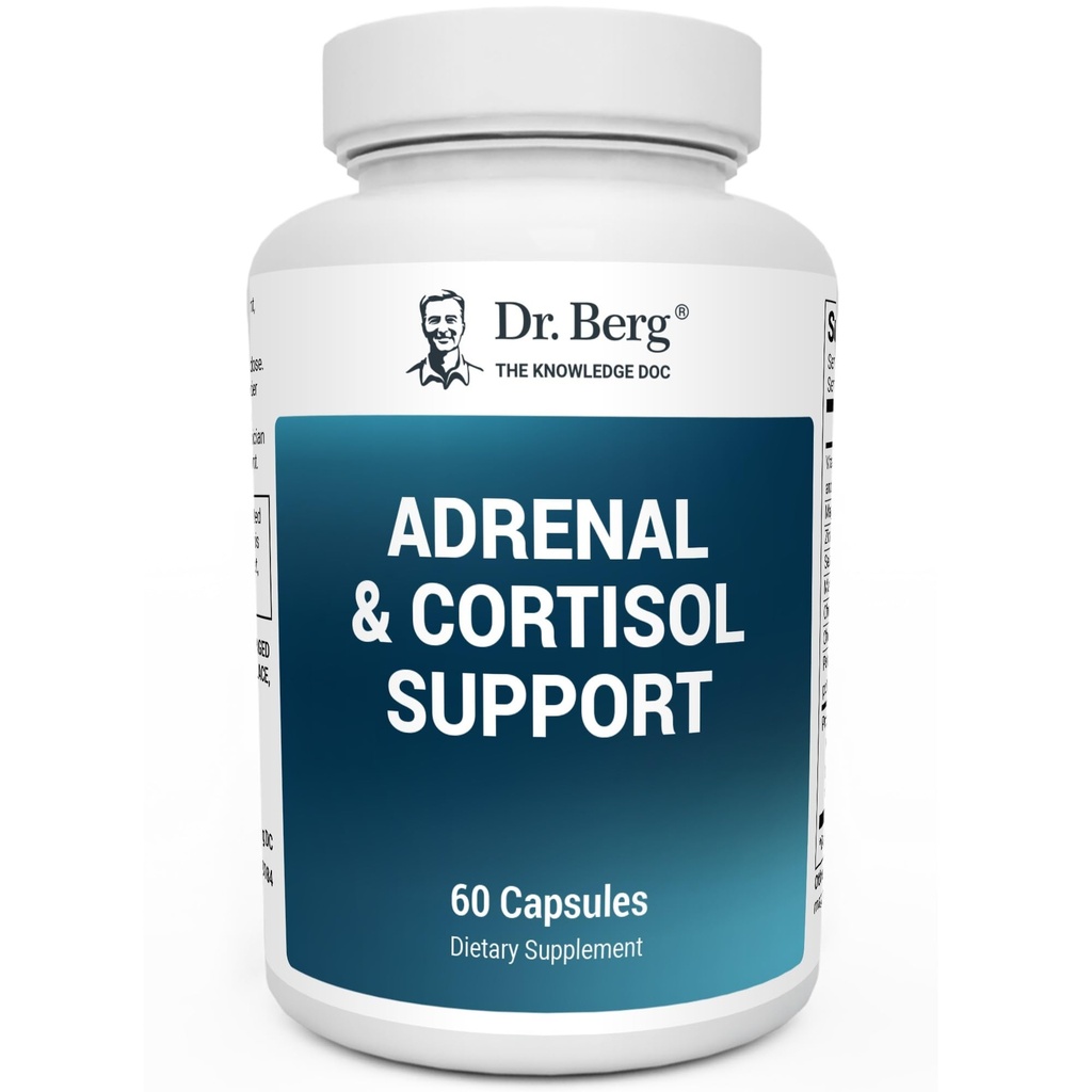 Dr. Berg Adrenal & Cortisol Kapsule - Adrenal Supplement & Cortisol Manager - Mood, Focus, Relaxation and Stress Suplements with Ashwagandha Extracts - 60 Kapsule