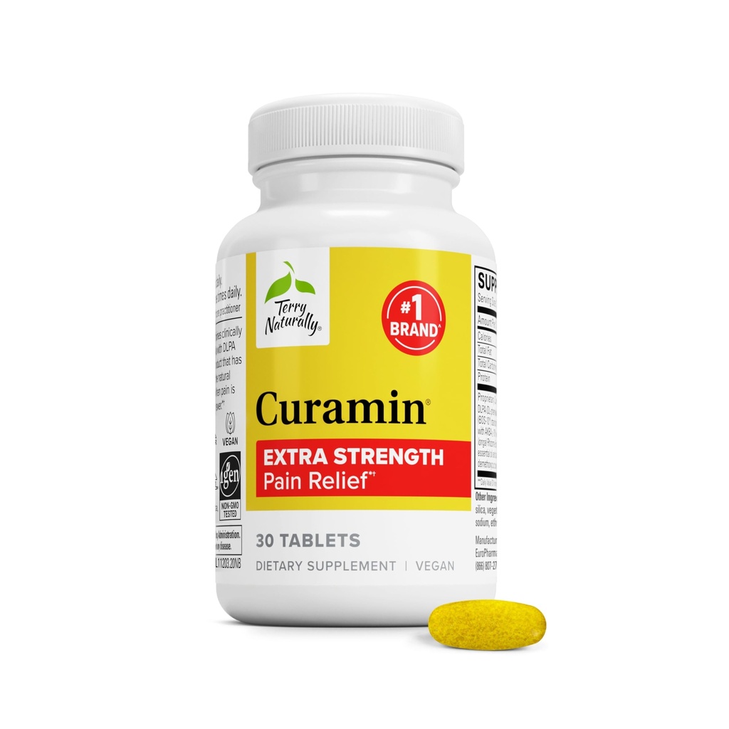 Terry prirodzene kuramin extra sila - Curcumin & Boswellia doplnok pre zdravý cirkulačný podporu - Turmerica doplnok k podpore kĺby, svalového zdravia a výroby endorfínu - 30 tabliet