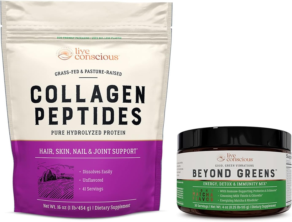 Kolagénové Peptidy a mimo zelených vlasov, kože, nechtov a spoločnej podpory + Immune Boost, Detox, & Energy