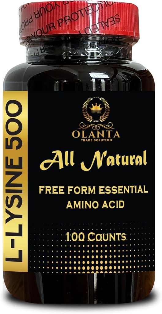 L-LYSÍN Doplnkové AminoKYSELINY - Lip & Skin Health Supplement, Connective Tissue Health, Natural Amino Acid, dusík Balance, Immune Support - 1 Fľaša 100 Počet