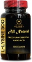 L-LYSÍN Doplnkové AminoKYSELINY - Lip & Skin Health Supplement, Connective Tissue Health, Natural Amino Acid, dusík Balance, Immune Support - 1 Fľaša 100 Počet