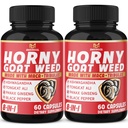 BMVINOVOL (2 balenia) Horny Koza Weed Kapsule s Maca, Tribulus, Ginseng. Ashwagandha, Tongkat Ali - 8-in-1 na podporu energetických úrovní