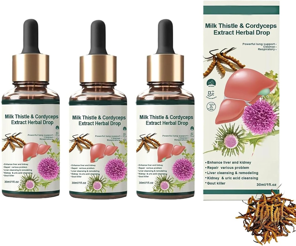 Cordyceps Sinensis Extract - Lung Clearing Drops - Clean & Breathe，Promotes Self-Cleaning of The Lungs, Lung Cleansing Herbal Drops