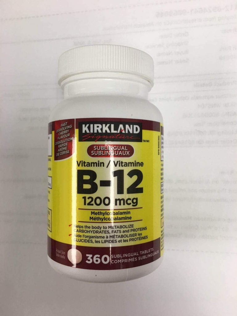 Kirkland Signature Vitamín B12, 1200 μg, 360 tabliet