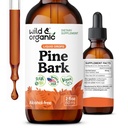 Wild & Organic Pine Bark Extract Tinture - Antioxidant Support - Pinus Pinaster Supplements - Francúzska námorná kôra Liquid Drops - 2-Month Supply - Vegan, Alkohol & Sugar-Free - 2 fl oz