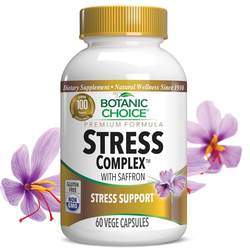 Botanická voľba Stress Complex Kapsule - Mood & Memory Support with Saffron, Ashwagandha, Rhodiola - Bezlepkové, 60 Kapsule