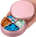 Kovové pilulky Organizátor 4 oddelenia - Prenosné cestovné pilulky Case Daily, Nepremokavá pilulka pre Purse, Kompaktné pilulky držiak Medicína Kontajnerové dávkovače pre vitamín Cod Pečeň olej doplnok ružová