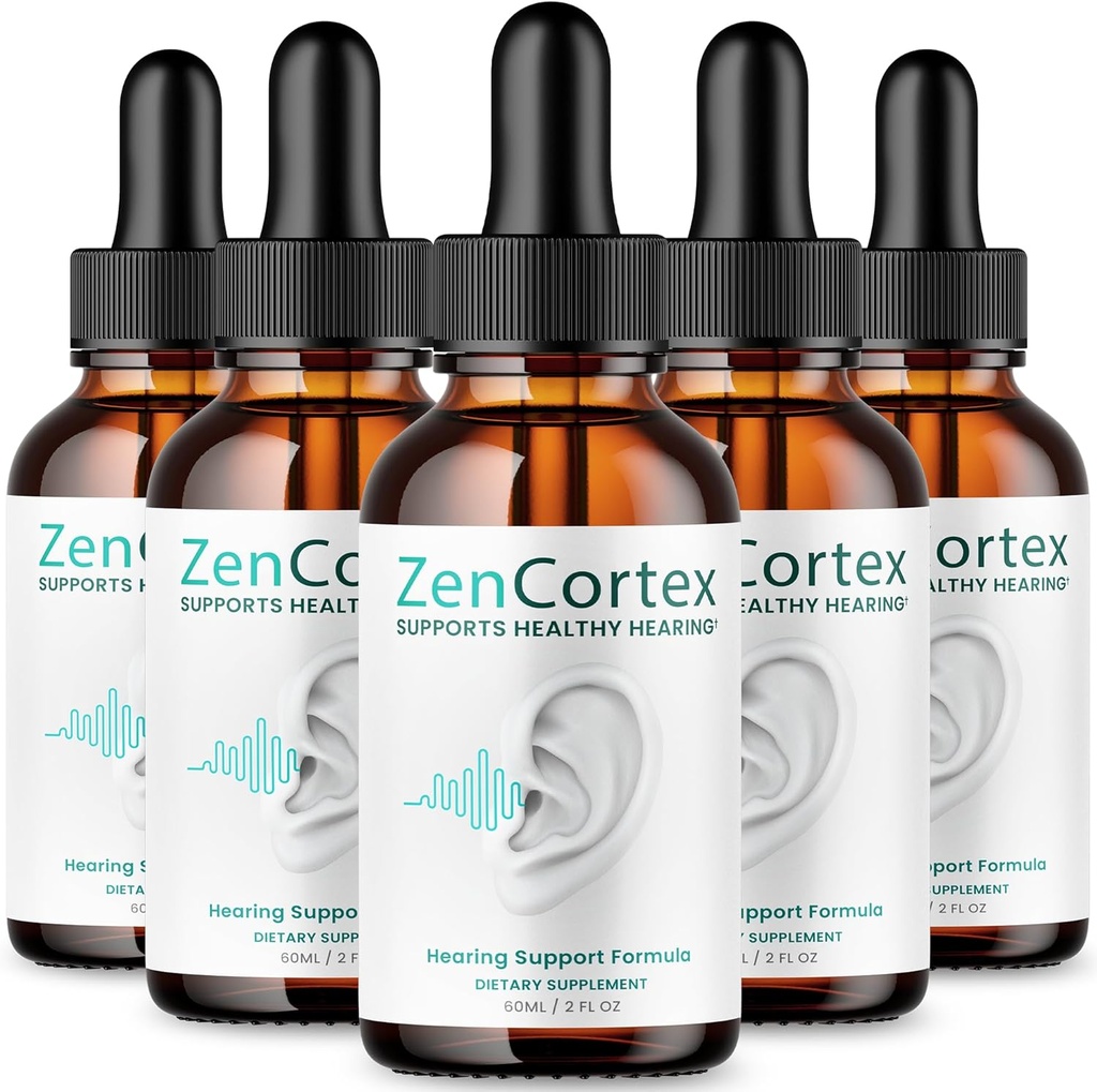 (5 balenie) Zencortex pre Tinnitus Relief - Oficiálna formula - Zencortex kvapky pre uši, Zen Cortex 24 Tinnitus kvapky Liquid Supplement Recenzie, Zen Cortex podpora sluchu Formula, Zencortex perorálne (10oz)