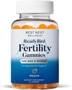 Najlepšie Nest Wellness Fertility Gummy - Prenatálny multivitamín pre Conception Support - Nutritional Supplement with Metylated Vitamins - Vibrant Health Support with Coenzým Q10 - Peach, 60 Gummies
