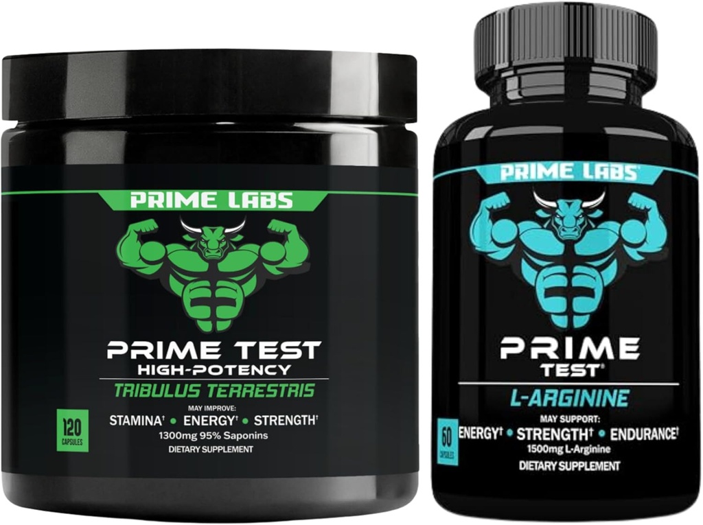 Prime Labs Tribulus Terrestris (120 ct) + L Arginine Nitric Oxide (60 ct)