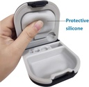Puzdro na pomoc pri sluchu s pevným slotom na batériu 0,59"*2,44"*1,57,"Silicone Cushion, pre ITE, BTE načúvacie pomôcky (čierna)