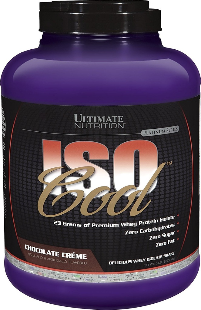 Ultimate Nutrition ISO Cool Wheey Isolát Protein Powder - Keto-Friendly - Cukor, Carb a bez tuku - 23 Grams of Protein per Serving, Chocolate, 5 Libra