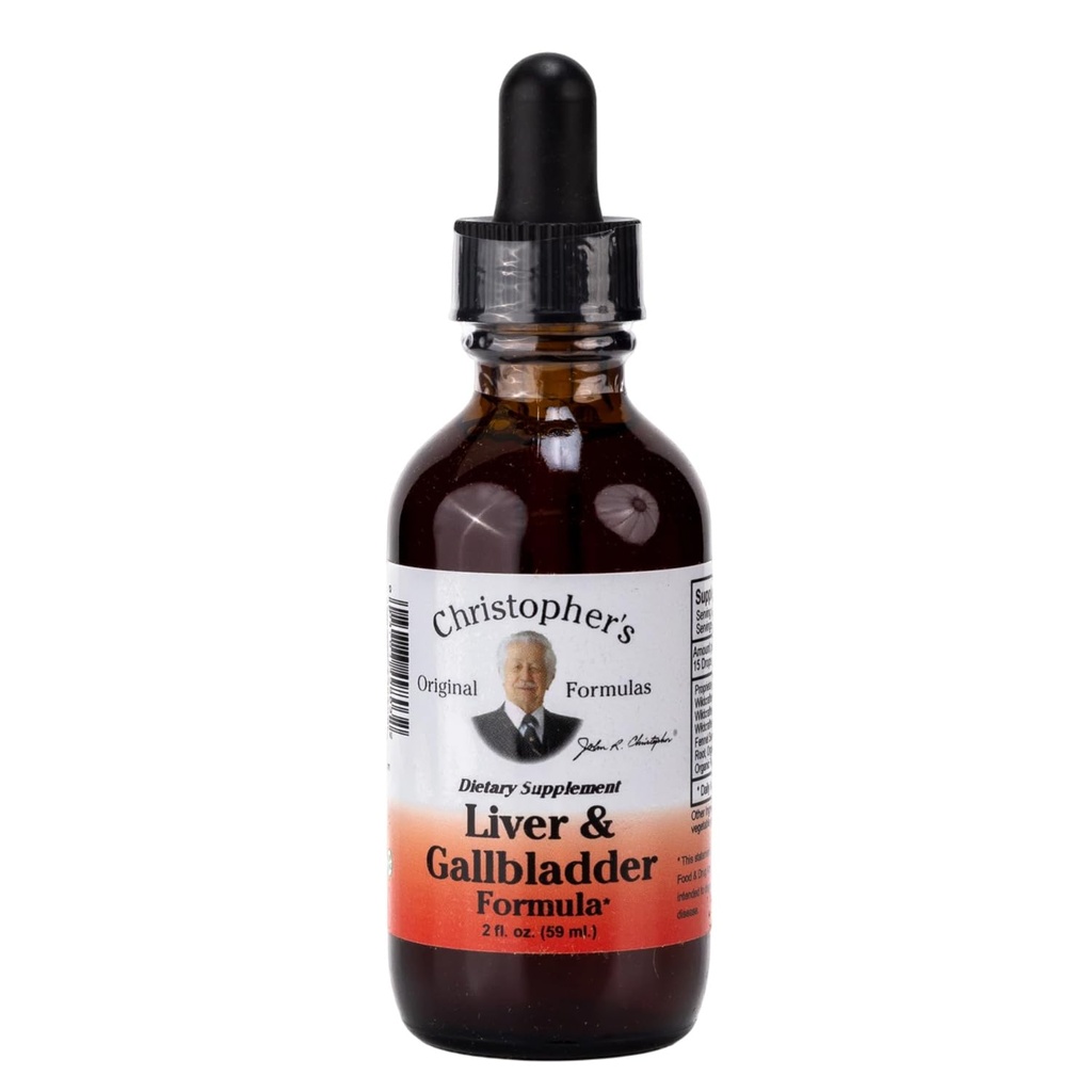 Christopher's Original Formuly Pečeň & Žlčník Vzorec, Bylinné doplnky pre Detox & Tráviaca podpora, 2 fl oz