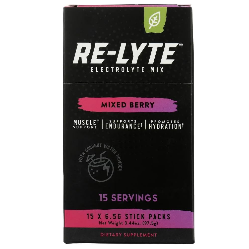 RELYTE Re-Lyte Electrolyte Drink Mix zmiešané Berry 15 Servisné balenia 3.44 oz