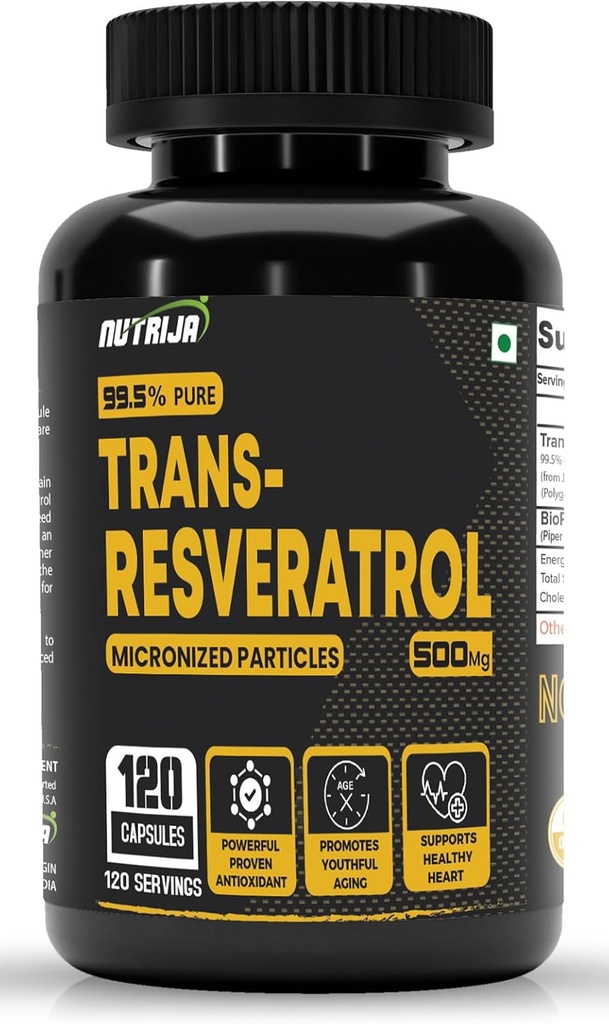 Trans Resveratrol 500MG Kapsule - 99,5% Pure Micronized and Highly Biodostupné doplnok 