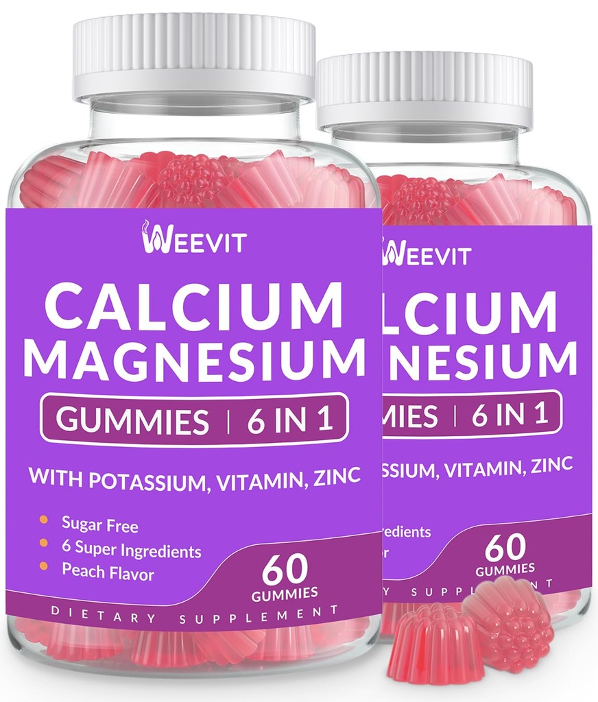 Bezcukrové kalcium Gumičky w/vitamín D3 K2, kalcium Magnézium zinok Gummy pre kosti, svalovinu a imunitný systém, Algae CA Magnézium 2:1 Pomer vápnika Supplement pre ženy a mužov - Vegan