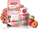 CATALO Vegetariánske kalcium doplnky pre ženy - Rastlinné červené riasy vápnik s horčíkom a vitamínom C pre zvýšenú absorpciu - 90 tabliet