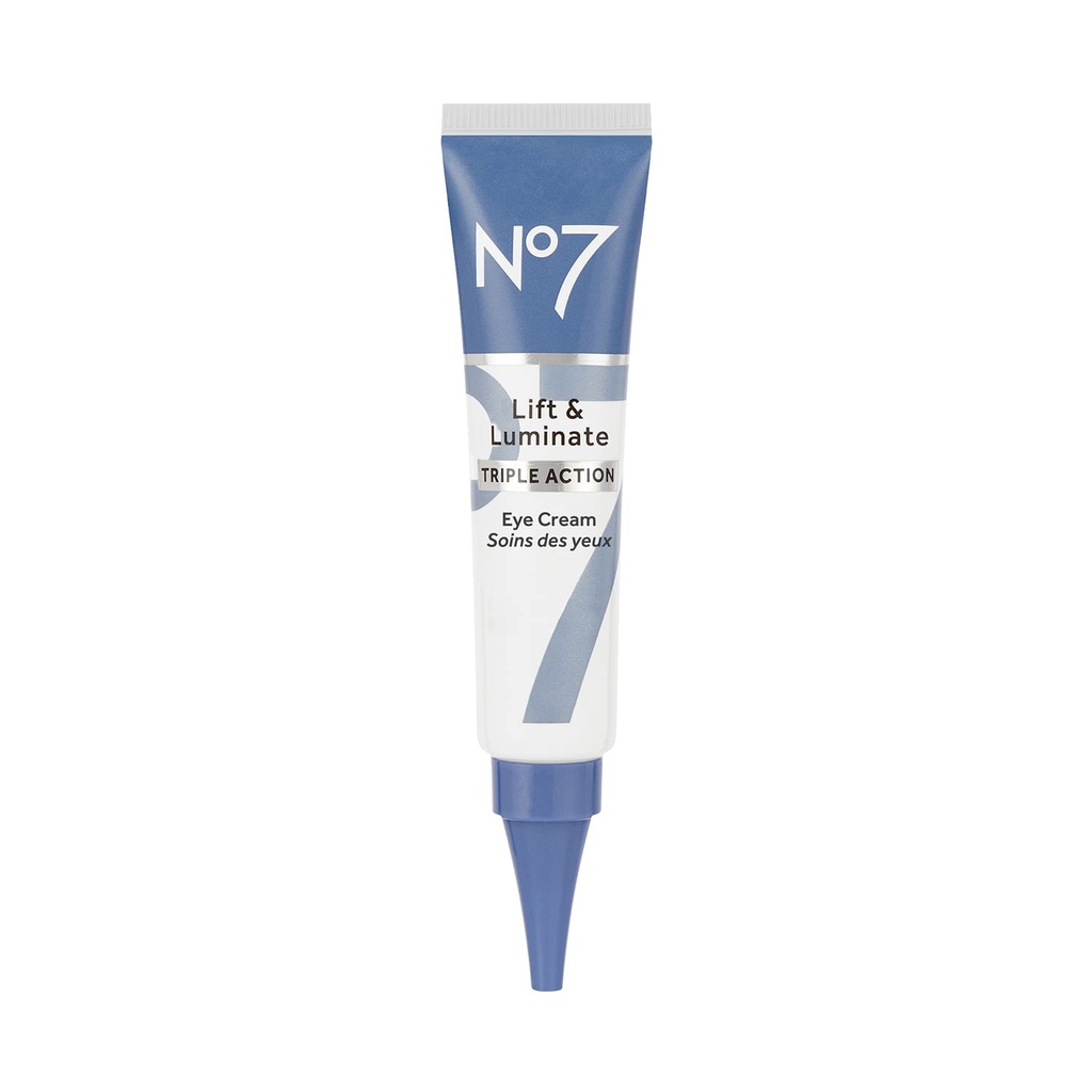 No7 Lift & Luminate Triple akcie pod očný krém - Tmavé kruhy pod očami liečba vitamín C a kolagén Peptide technológie - pomáha znížiť opuchy, tašky a vzhľad vrások (0,5 Oz)