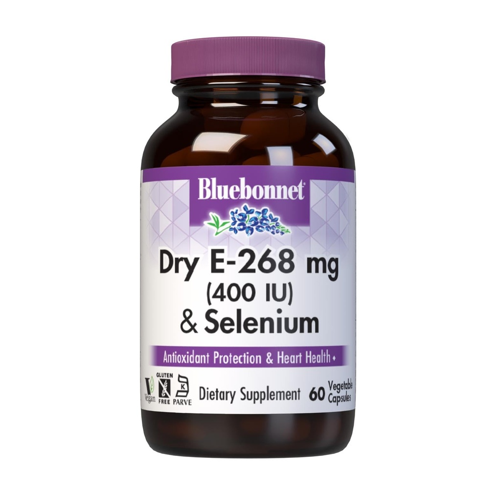 BlueBonnet Dry E-400 IU Plus Selenium Vegetariánske kapsuly, 60 grófov