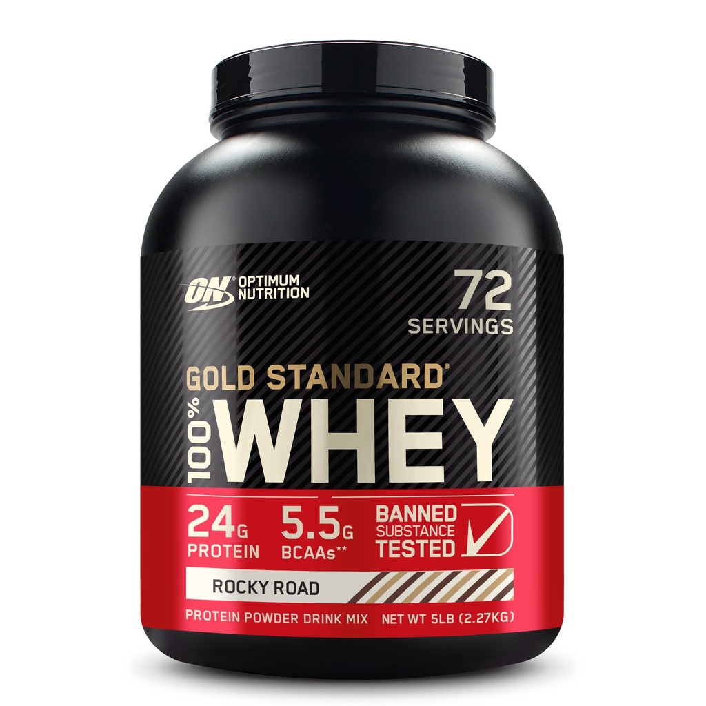 Optimálna výživa Gold Standard 100% Srvátka Protein Powder, Rocky Road, 5 libier (Backaging May Vary)