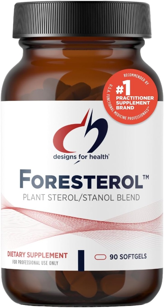 Designs for Health Plant Sterols and Stanols - Foresterol Stanol Sterol Supplement with Beta-Sitosterol from Conisonal Pine - Designed to Help Maintain Healthy Cholesterol Levels (90 Softgels)