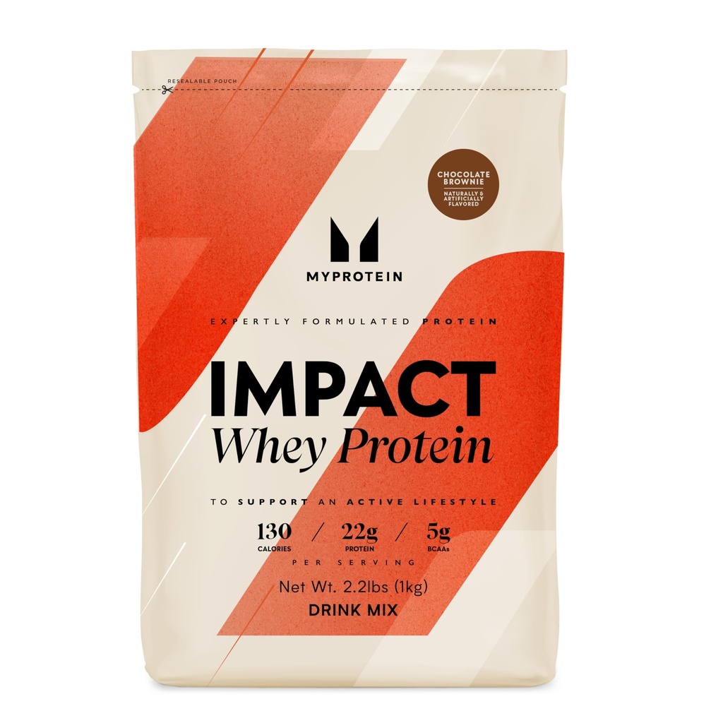 Myprotein Impact Wheey Protein Powder, 2,2 Lbs (32 Servings) Čokoláda Brownie, 22g Protein & 5g BCAA Per Serving, Protein Shake for Superior Performance, Muscle Strength & Recovery, Gluten Free
