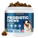 Probiotiká pre psy, zlepšiť svrbenie kože svrbenie uší, zdravie Gut, kyslosť rovnováhy, alergie, imunita, psie probiotiká a tráviace enzýmy s prebiotikami, znížiť hnačku (chicken, 120 žuva)