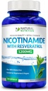 Generic Natural Vitamín Extra sila Nikotínamid s Resveratrol 1200 mg (vitamín B-3) 120 Veggie Kapsule Gluten Free & Non-GMO