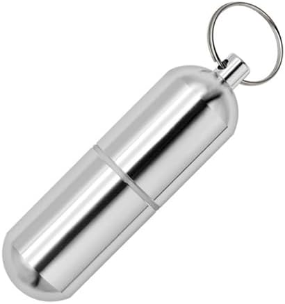 Prenosné pilulky Organizátor malé cestovné pilulky Box Keychain Mini Daily pilulky Prípad Kontajner, nepremokavé kovové pilulky držiak lekárstva Fľaša pre doplnky, pilulky, vitamíny a lieky (Veľká)