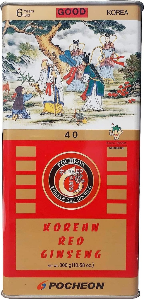 Pocheon 300g kórejskej konzervované sušené Panax červený ženšen 24 korene 6Roky Dobrý stupeň 300-40