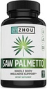 Zhou Saw Palmetto Supplement for Men - Premium Complex, Advanced Formula, Extra Strength 450mg Saw Palmetto Berry Per Capsule - 100 Vegetarian Capsules