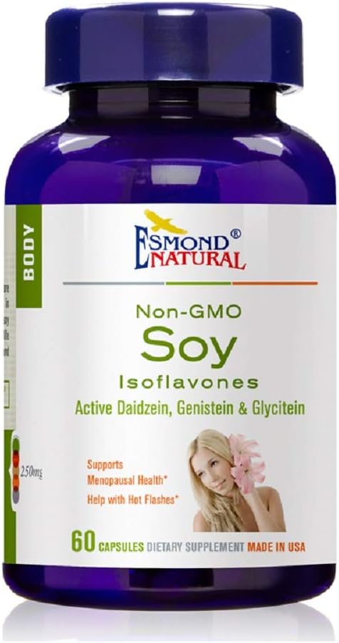 Soy Isoflavones Non-GMO (Podpory Menopauzálne zdravie a horúce riasy), GMP, Natural Product Assn Certified, Made in USA - 250mg, 60 Kapsule