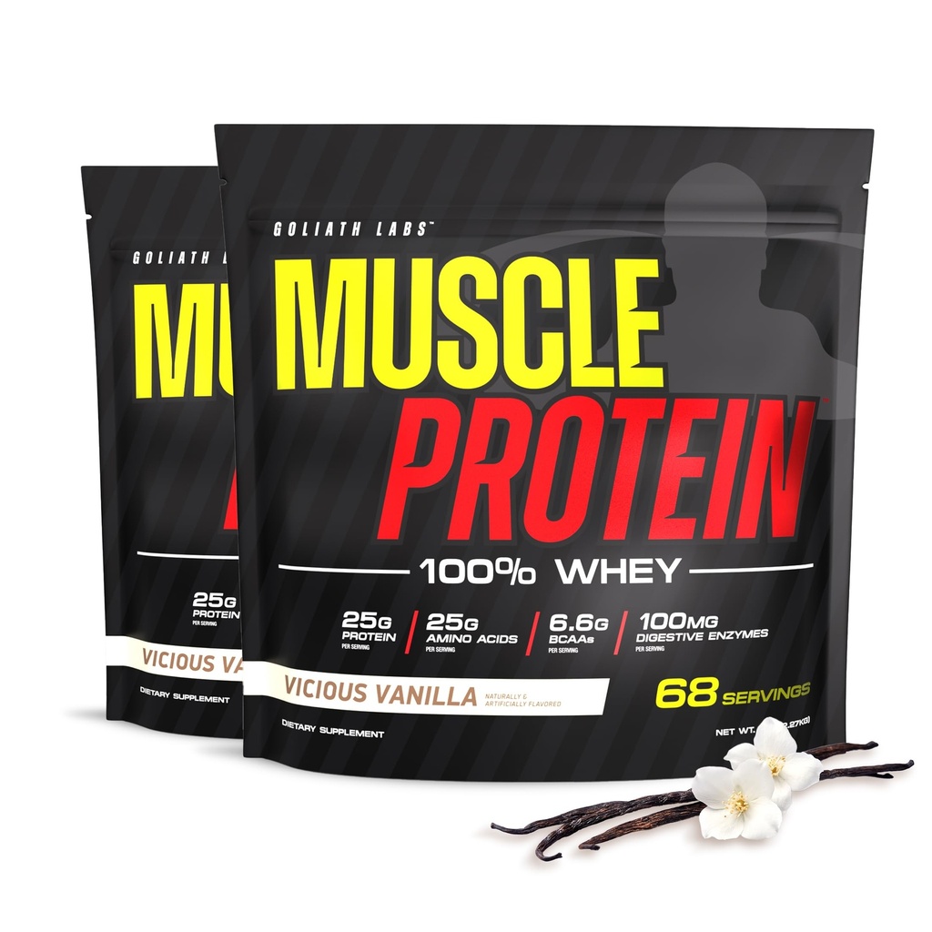 COLOSSAL LABS Muscle Swhey Protein Ochutený proteín prášok, 25,000mg aminokyselín/Serving, filtrované za studena (Backaging May Vary) (10 libier (Back of 2), Vanilla)
