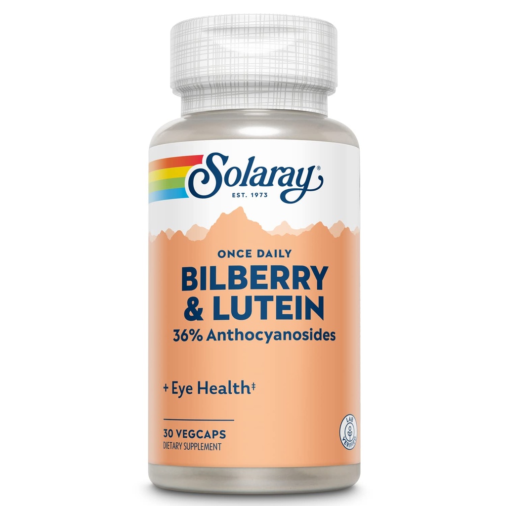 SOLARAY Jedna denná čučoriedka a lutein doplnok, 160 mg 30 Počet