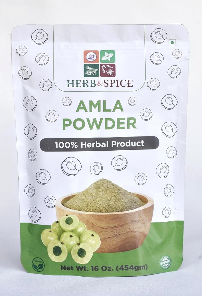 Organic Amla Powder, Lab Tested, for heavy Metals, Vegan and Gluten Free, Indian Gooseberry Powder, Vitamin C for Immune System, 100% Ayurvedic Superfood, Antioxidants, non-GMO 1 lb (454 Gram)