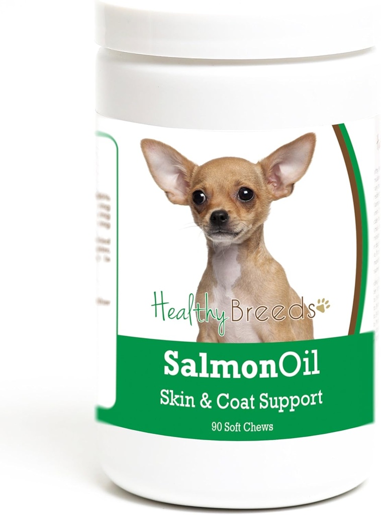 Zdravé plemená Chihuahua Salmon Oil Soft Chews 90 Počet