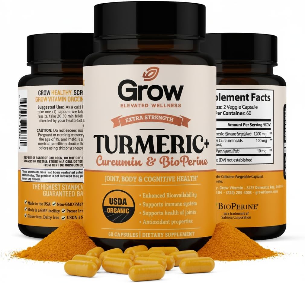 Grow Vitamín Curcumin+ Ultra: Organic High-Potency Blend 
