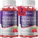 Kálium Magnézium Gumies 500 mg bez cukru Glycinát Doplnok s horčíkom L-otreonátom,vitamín D3,lepšie stehná,hudba,zdravie srdca pre dospelých Malinová aróma 180 Počet