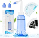 URAQT Neti Pot, Nasal Rinse Kit Nosový čistič, 300ml Sinus Rinse fľaša s 20 Nosné umývanie soľné pakety a 10 termometer sticker, Tlakové oplachovanie nosa zavlažovanie pre dospelých a deti BPA zadarmo