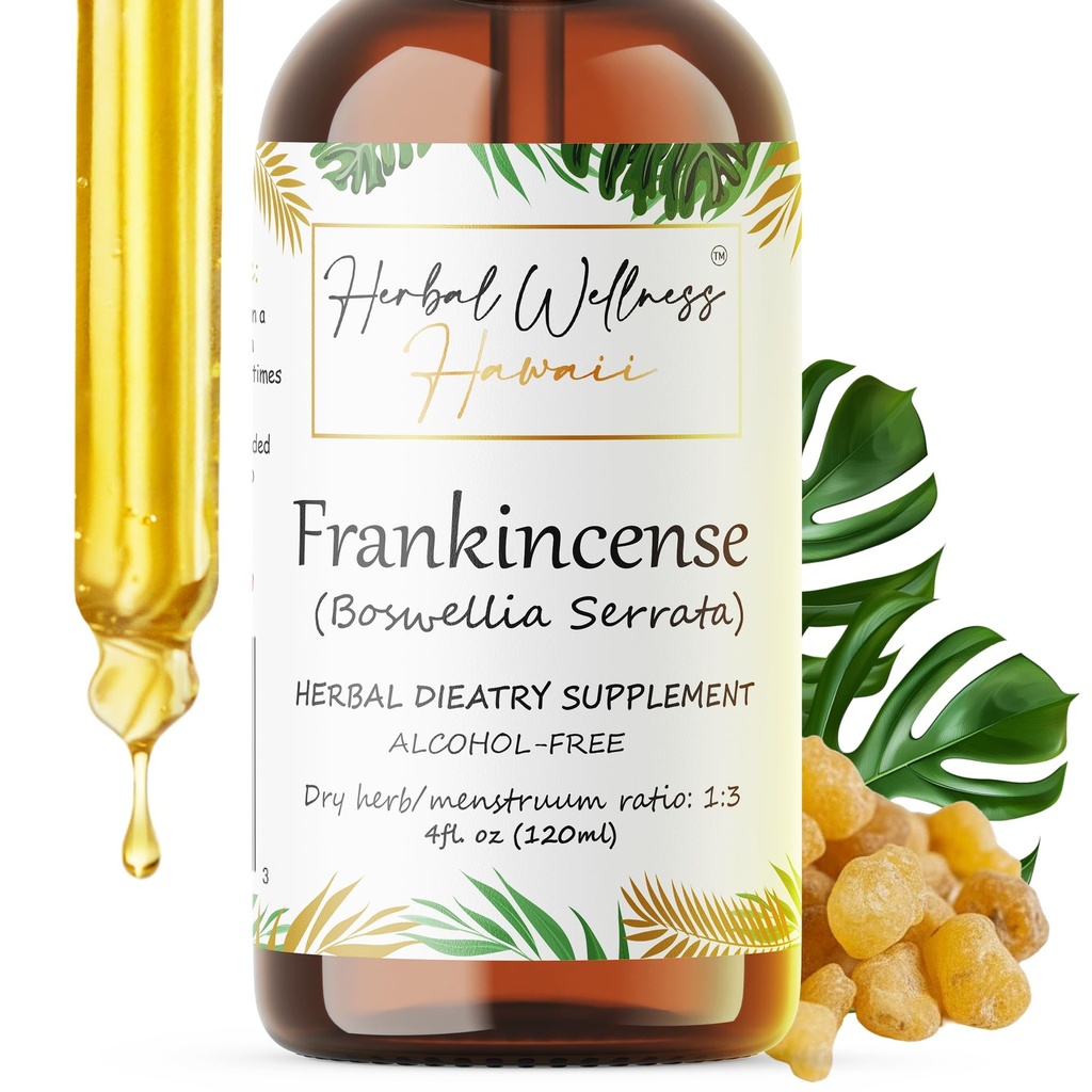 Frankincense tekutý extrakt - bylinný wellness doplnok, Boswellia Serrata sušený rezin Tinktúra, bez alkoholu 4 Fl.oz